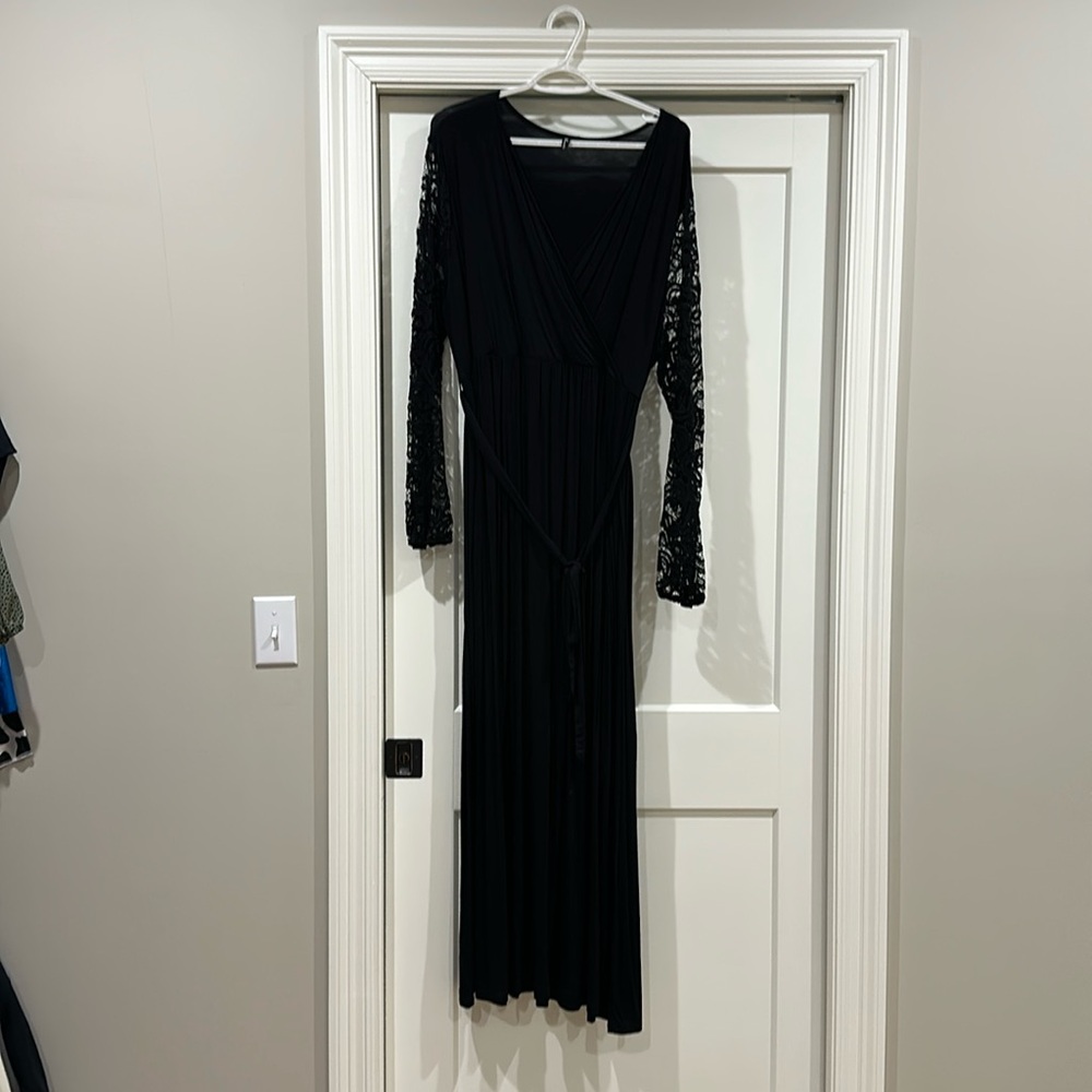 2XL Black Bridesmaid Maxi Dress